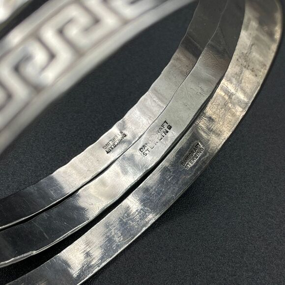 Vintage Sterling Danecraft Repousse Bangle Bracelet Bundle - Picture 5 of 9